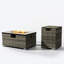 Table de feu au propane, plateau en céramique beige avec support pour bouteille, profondeur 80 cm x largeur 51 cm x hauteur 40 cm, poids 36 kg