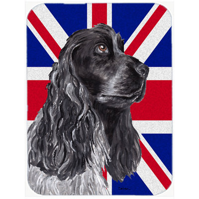 Robinet de épagneul avec panneau de coupe en verre à drapeau anglais britannique caroline Union Jack