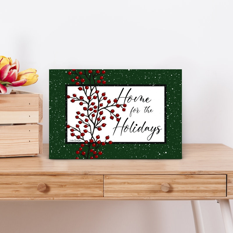 Maison pour les vacances, art moderne abstrait rustique d'hiver, art mural, H 12 po x l 18 po