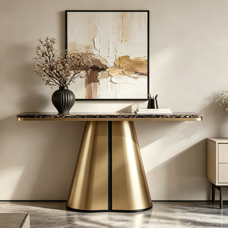 Console Italian Minimalist, 33.5" H x 59.1" W x 13.8" D