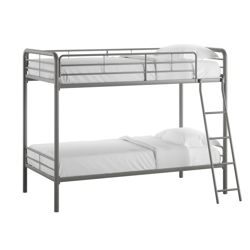 Inko Kids Twin Over Twin Bunk Bed, Gray