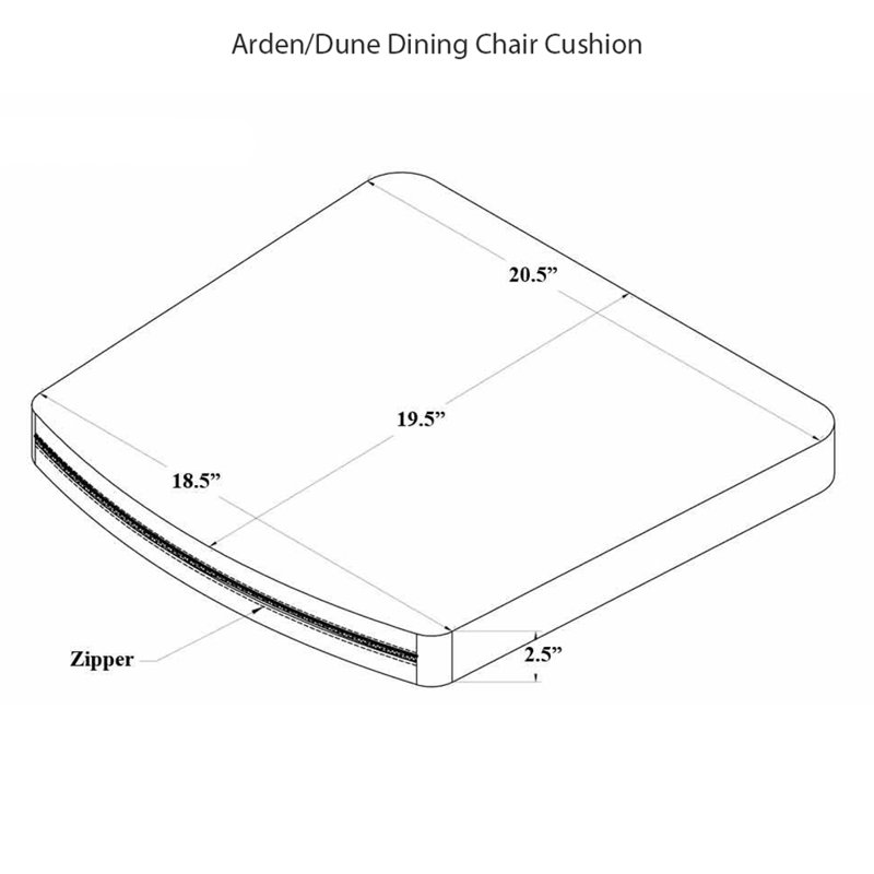 Arden/Dune Dining Arm Chair Cushion - Canvas Henna, White