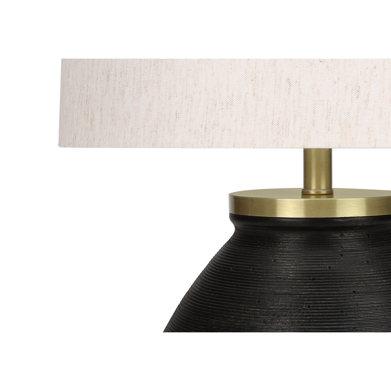 Lampe de table contemporaine et moderne, Noir, Doré / ivoire