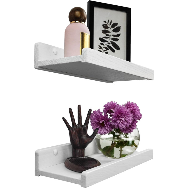 Dabo 2 Piece Floating Shelf, White, 13.60cm H x 30.50cm W x 5.60cm D
