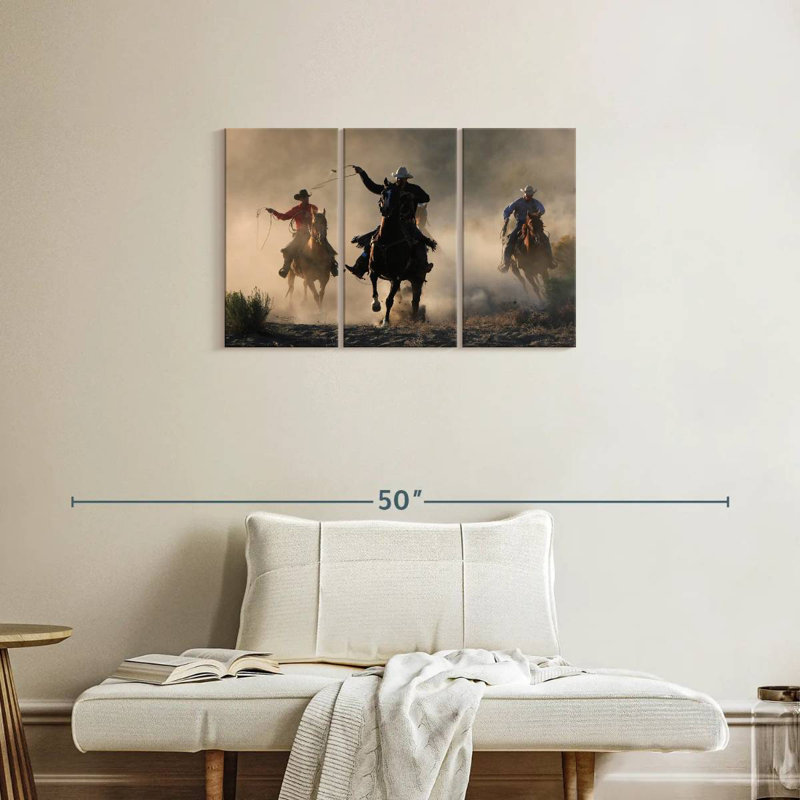Lelar Cowboys In Action, 20" H x 33" W