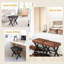 Tabouret de coiffeuse, tabouret de maquillage carré en lin avec pieds en X en métal, petit tabouret de fauteuil avec repose-pieds, couleur grise-77575556-77575558