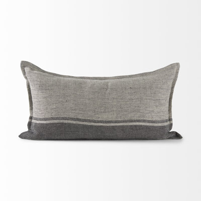 Soren Striped Linen Lumbar Throw Pillow Cover