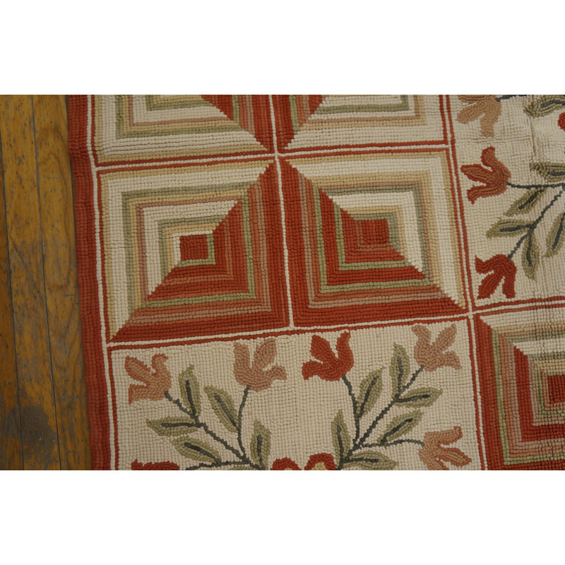 Hand Hooked Wool Geometric Area Rug