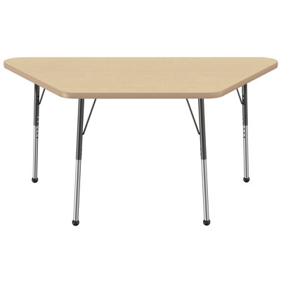Table d'activité trapézoïdale à hauteur réglable avec pieds trapus