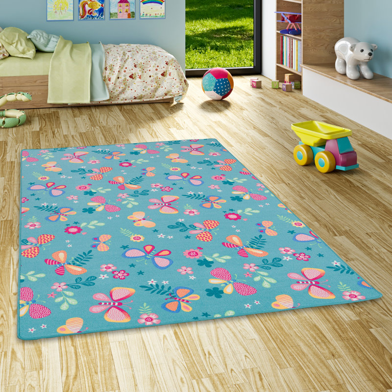 Fretwell Tufted Turquoise Rug, Rectangle 160 x 200cm