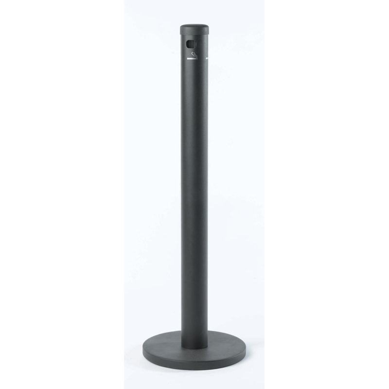 Black Round Aluminum Floor Standing Smoking Station