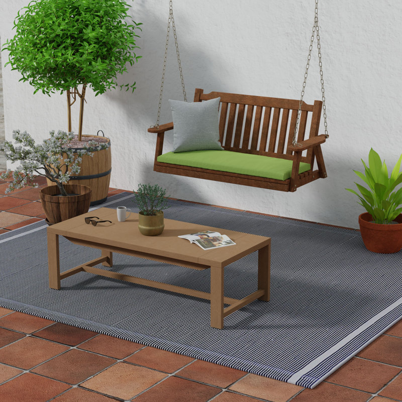 48" x 18" Outdoor Bench Cushion with Ties, Canvas Gingko