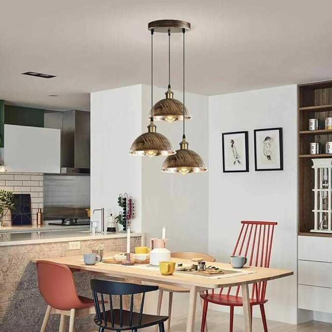3 - Light Brushed Brass Dome Pendant