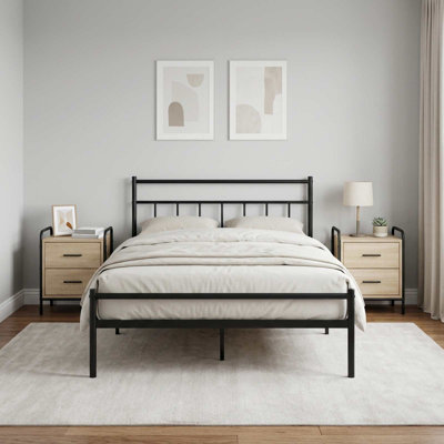 40 cm W Galvanised Steel Bedside Table