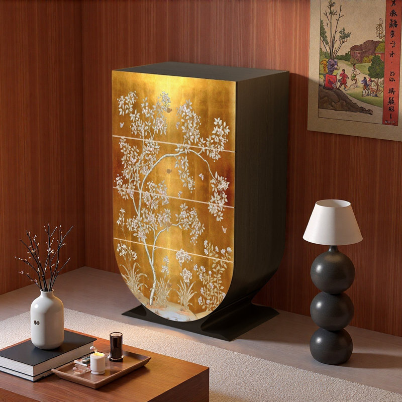Armoire de rangement de luxe rétro avec poignées en laiton