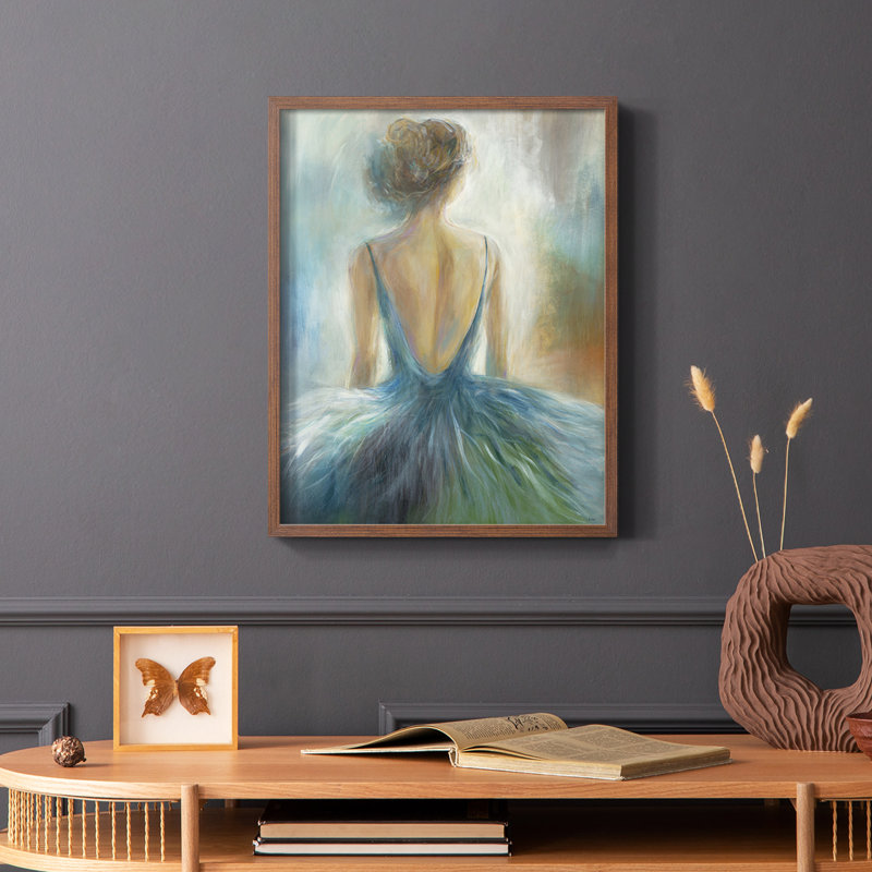 «Lady in Blue», reproduction encadrée - bois massif, Brun, H 14 po x l 11 po