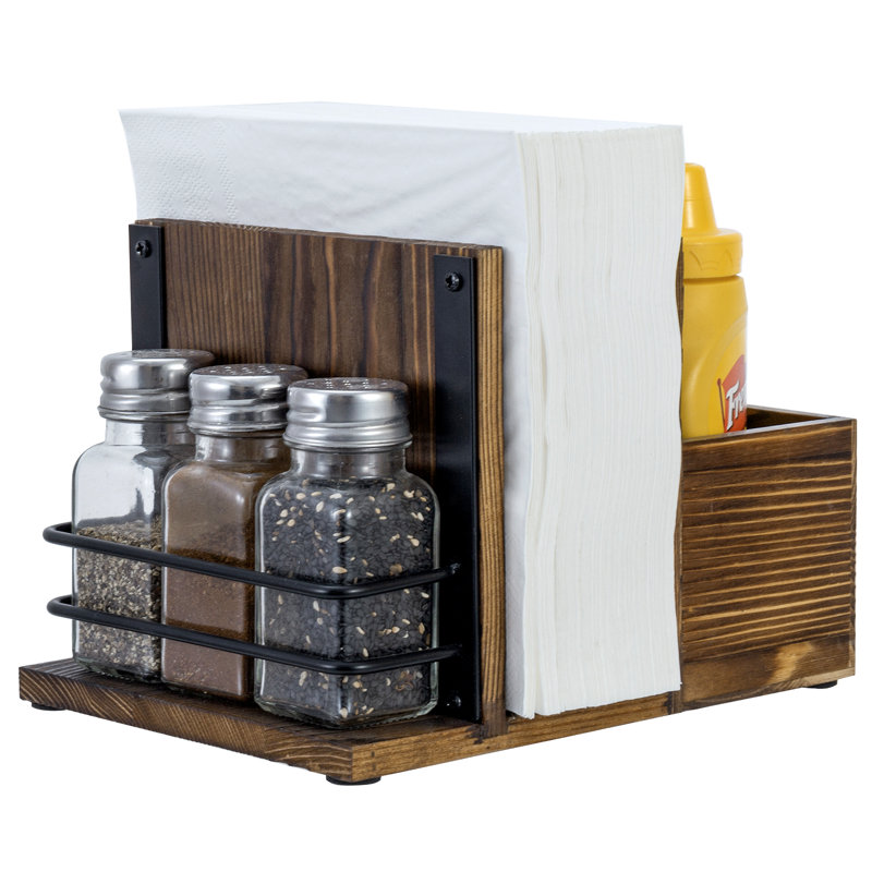 Porte-serviette en bois avec support à épices