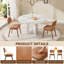Ensemble de salle à manger moderne 5 pièces en MDF avec fini marbre blanc et chaises en cuir rembourrées.-2010232683