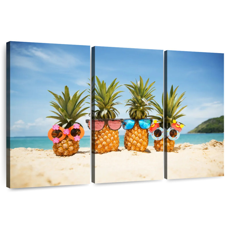 Yarlin Summer Beach Pineapples, 28" H x 45" W