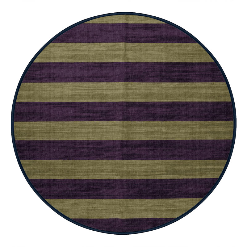 Tapis mauve à rayures horizontales lavable à la machine