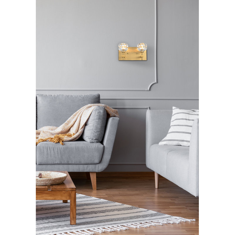 Applique murale en fer Kington, 2, Doré, H 6 po x l 11 po x P 6 po