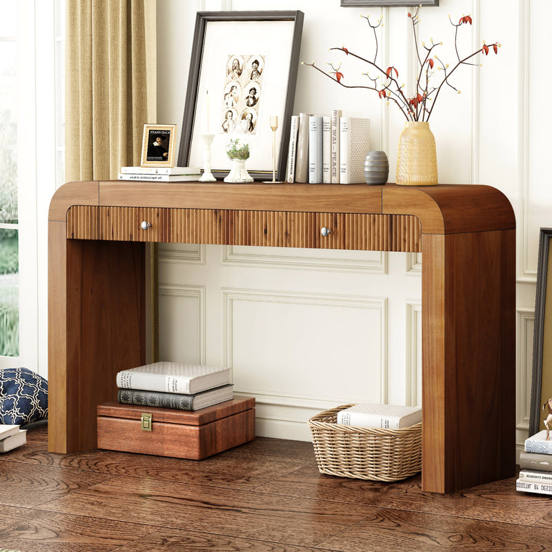 Mukades 54.3''W Console Table, Brown