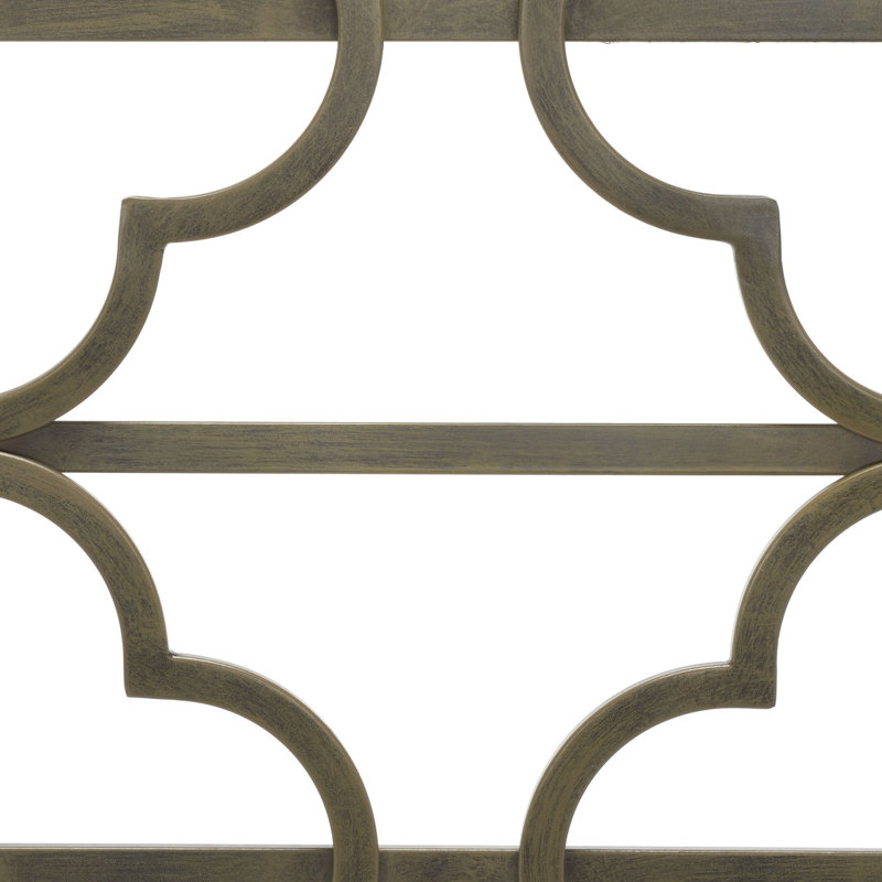 Lucinda Metal Headboard, Queen, Distressed Brass