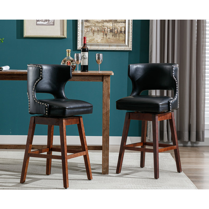 Tabouret de bar pivotant 30 po Sigmund, Noir