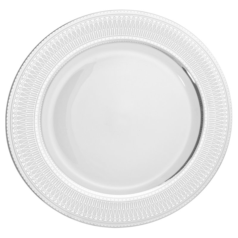 Bridgette 6" Bread and Butter Plate, White / Silver