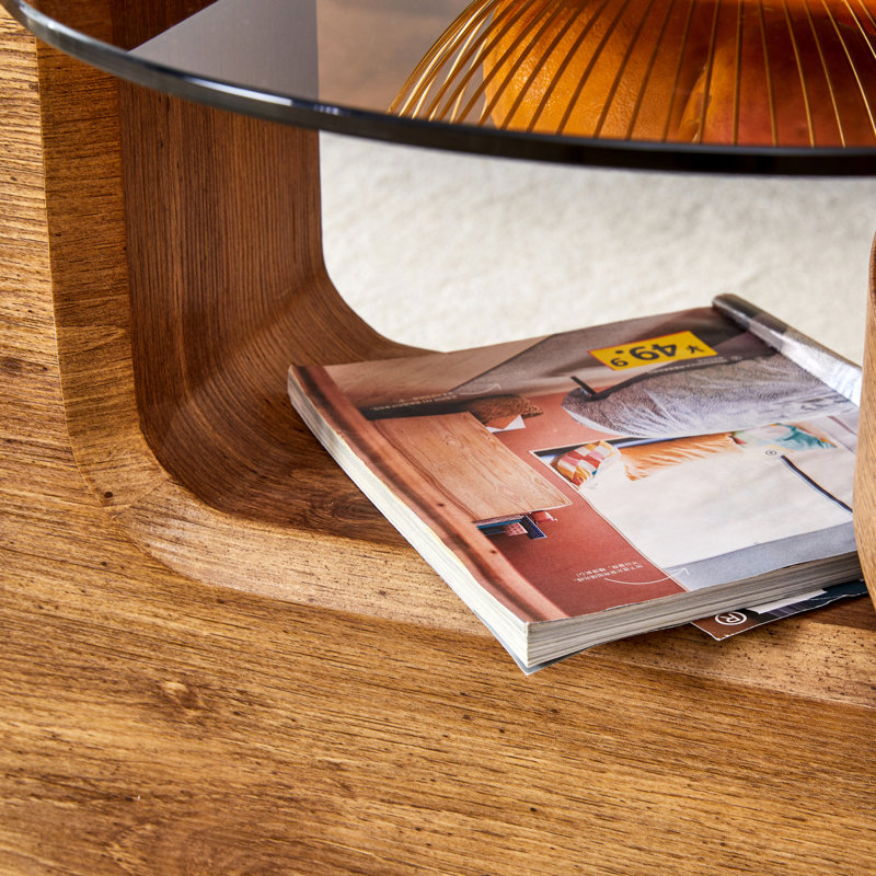 La table basse à deux étages détachable, le design élégant est plus précieux, H 17,3 po x l 30 po x P 30 po, Bois, Bois