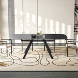 Homeira Extendable Metal Base Dining Table