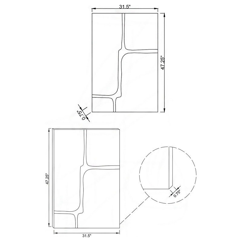 Kolambe 40 X 40 Inch Round Reeding Frame Wall Mirror Brown