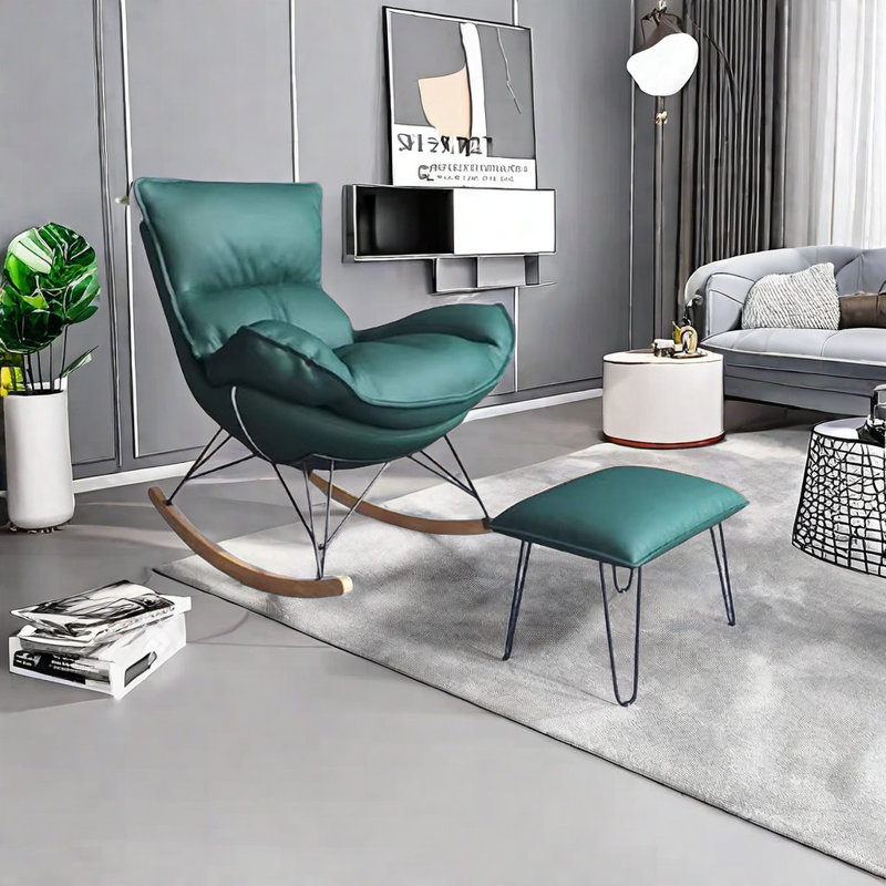 Chaise berçante légère et luxueuse, Vert