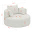 Fauteuil d'appoint pivotant avec 3 coussins amovibles-115839033