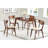 Solid Wood Chestnut Finish Table - Rectangular, Angled Legs For A Piece Chestnut Dining With Versatility