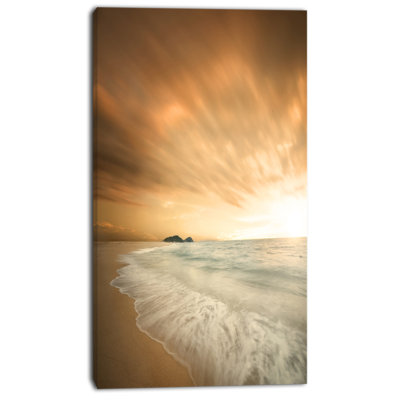 " Beautiful Brown Beach At Sunset "