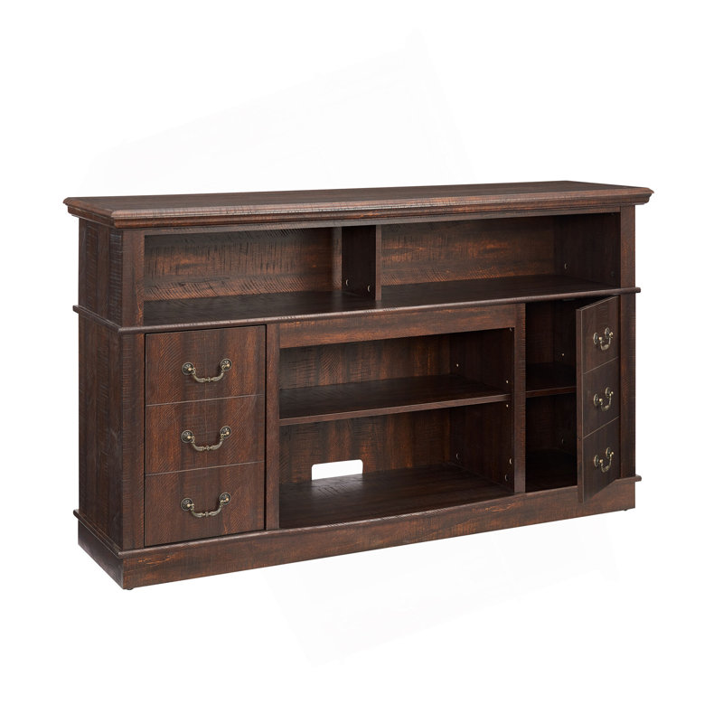 Crédence de rangement Clevester, meuble télé traditionnel, console de divertissement rustique, meuble télé, Espresso
