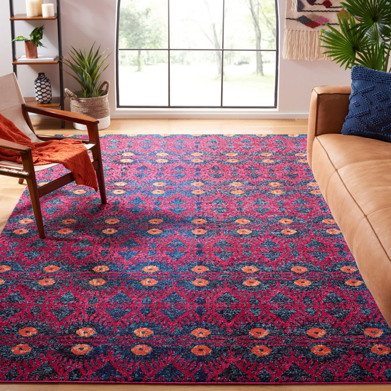 Tapis rose Isabea Ikat, Rectangle 8 pi x 11 pi