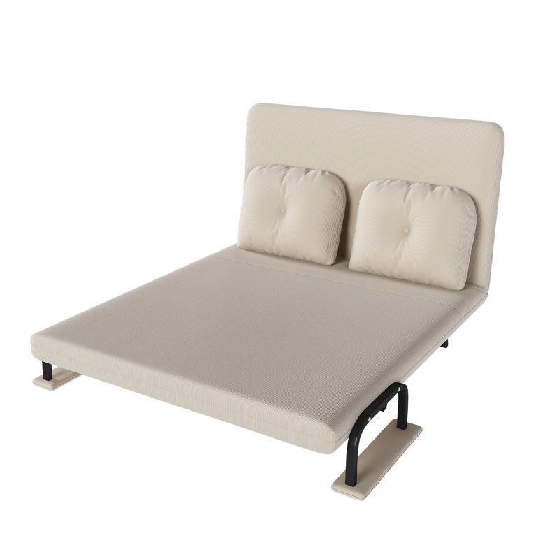 46" Wide Folding Sofa Bed 5-in-1 Convertible Chair For Two - 5-position Adjustable Backrest With Pillow, Space-saving Sleeper For Living Room, Bedroom & Office (71.6"w X 46"d)