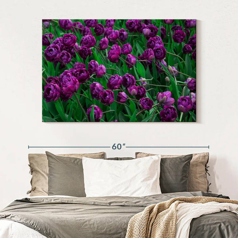 Tulipes violettes Alvord, H 34 po x l 51 po