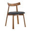 Ensemble de table de salle à manger moderne en noyer de 71 pouces avec chaises en cuir de polyuréthane massif-131232557-131232560