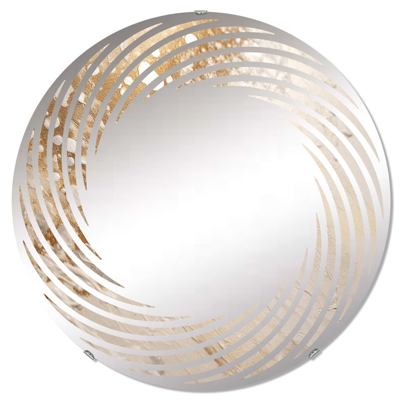 Sediments Abstract Story - Miroir mural en spirale MIR108230 C, 31,4 po x 31,4 po