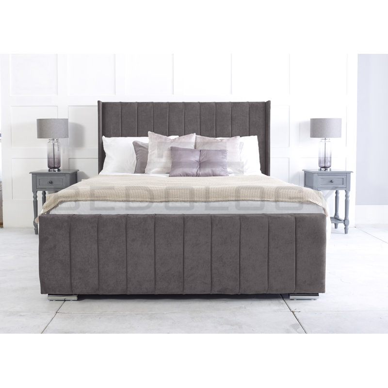 Anhat Upholstered Storage Bed, Superking (180 x 200 cm), Steel