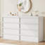 Commode de rangement moderne à 8 tiroirs avec tiroirs profonds et large plateau de table pour la chambre à coucher, le salon et le vestibule-2049071420