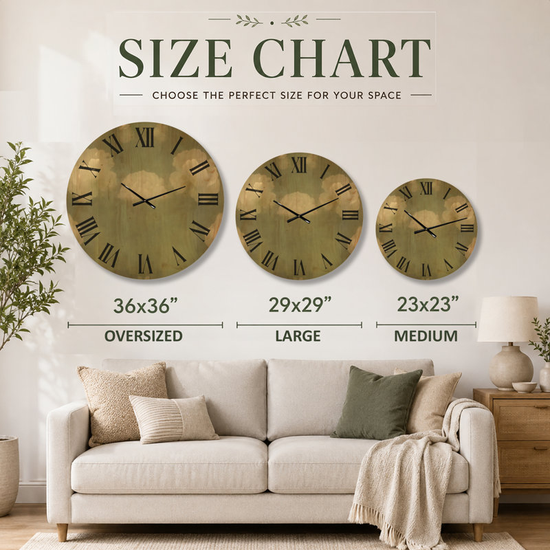 Très grande horloge murale de jardin en bois - beau fond de marguerite blanche brumeuse, Grand