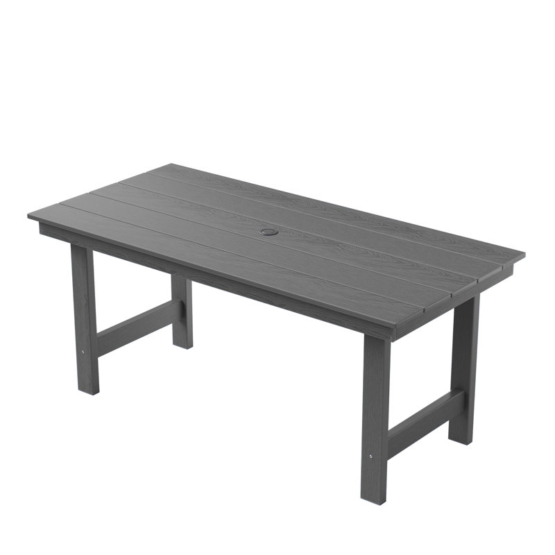 Kahn Reata HDPE Outdoor Dining Table, Gray
