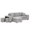 Canapé-lit modulaire réversible en L de 104,5 po à 3 places avec méridienne de rangement et 2 tabourets pour le salon, gris-848435323