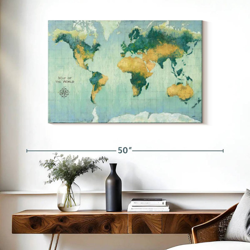 Aliaz Earth Map, 26" H x 39" W