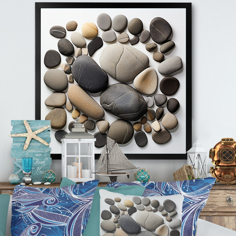 Beach Photo Harmonious Balance I, H 24 po x l 24 po x P 1 po, Cadre simple noir