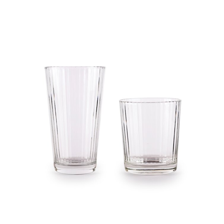 Gracie Oaks Washer 16 - Piece Glass Drinking Glass Assorted Glassware Set &  Reviews
